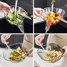 5PCS Multi-Functional Drain Bowl Drain Basket Fruit Drain Wash Tool Kitchen - Transparent White - View 7