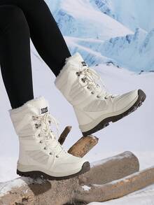 Women's Outdoor Casual Warm High-Top Snow Boots, Lace-Up