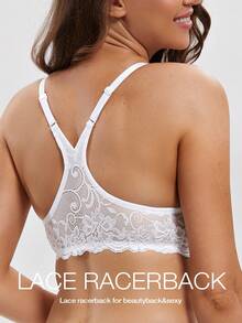 Wingslove Front Closure Underwire Bra For Women, Push Up Padded Plunge Design With Lace Racer Back
