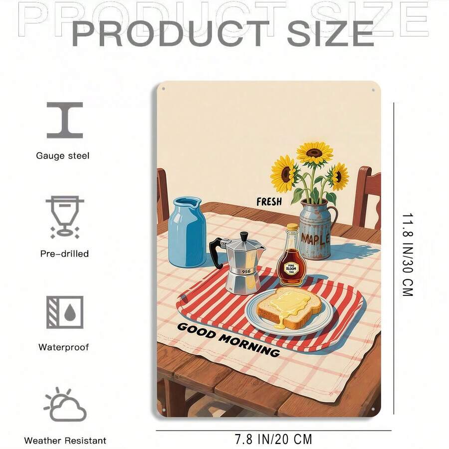 Custom Vintage Tin Sign - Personalized Text & Photo Retro Metal Wall Art For Home, Office, Cafe, Bar Decor (12x8 Inch)​