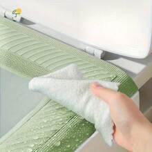 2-Pack High Foam Waterproof Toilet Seat Covers - No Need To Rinse, Washable Soft Green Plastic Toilet Seat Covers, Cute Winter Design, Hygienic Bathroom Essentials