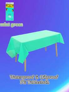 1 pieza Mantel de mesa impermeable, resistente al aceite y al calor, grueso de PE, antiman chas, fácil de limpiar, apto para uso en interiores y picnics al aire libre - Multicolor - Ver 11