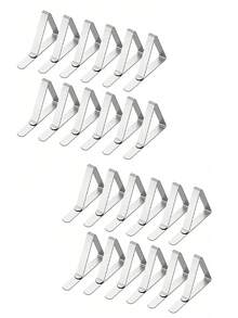 12/24 szt. klipsów do obrusów - wytrzymałe klipsy do stołów piknikowych, zaciski do obrusów ze stali nierdzewnej, uchwyty na obrusy idealne na pikniki w restauracjach, namioty, wesela, przyjęcia z okazji ukończenia szkoły - Szary - Zobacz 7