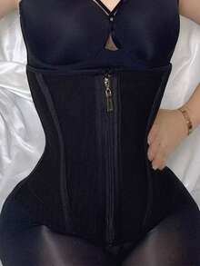 1pc Women's Fitness Training Dance Yoga Shapewear, Sports Waist Trainer, Winter Hidden Daily Shaping Waist Cincher, Slim Minimalist Waist Belt, Mesh Breathable Fabric - Black - View 3