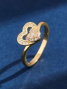 1pc Heart Infinity Ring - Symbol Of Eternal Love And Romance - Unique Gift For Couples, Anniversary, And Everyday Wear