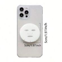 Mask Transparent Mobile Phone Airbag Holder Retractable 3cm Paste Slouchy Artifact Creative Compatible With IPhone, Android Phone, Gift For Birthday, Family, Friends Push-Pull Phone Grip, Phone Holder, Phone Accessories
