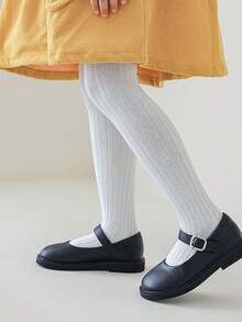 4 paia di leggings a costine versatili e semplici per bambini, stile casual adatto per le ragazze da abbinare a uniformi scolastiche e uso quotidiano, adatti per primavera/autunno/tutto l'anno - Multicolore - Visualizzare 3