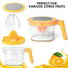 CRENOVA Citrus Juicer 4-In-1 Manual Juicer, Multifunctional Hand Juicer, Lemon Lime Squeezer With Comfortable Grip Handle, 21-Ounce Capacity Orange Juicer (ORANGE) - trái cam - Xem 7
