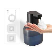500ml Touchless Rechargeable Infrared Sensor Soap Dispenser, Wall-Mounted Electric Smart Foaming Hand Wash Liquid Dispenser, Automatic Kitchen Dish Soap Dispenser, Made Of ABS Material, IPX5 Waterproof, 4 Flow Rate Adjustable, Suitable For Bathroom, Kitchen, Restroom, Essential Gift For Christmas, Halloween, New Arrival For Autumn