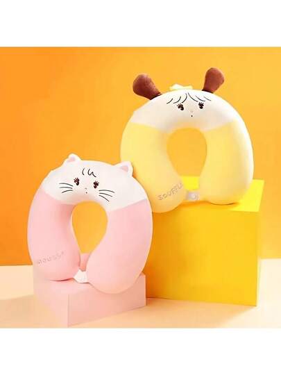 Mikko Series Memory Foam Cartoon Shaped Kussen Can Be Removable Washed To Protect The Cervical Vertebrae Nap Neck Student Office Animation Home Travel view 2