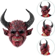 áscara De De Cara De Halloweenáscara De Demonio Con Cuernosáscara De Fantasma De Cuerno Aterrador Para Cosplayáscara De Monstruo Aterrador Para Fiestas De - 1 - Ver 5