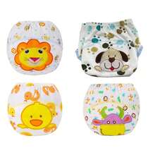 1/4 Stücke wiederverwendbare Töpfchen-Trainings-Unterwäsche für Kinder, wasserdicht atmungsaktiv mit niedlichem Stickereimuster für Babys und Kleinkinder, geeignet für den Outdoor-Einsatz