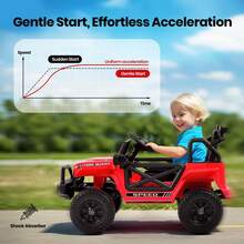 Kids Electric Ride On Car For 3-8, 2 Motors Off Road Truck With 2.4G Remote Control, LED Lights, Music, Horn & Wireless Connection, Battery Powered Ride On Toy For Boys Girls - Red - View 3