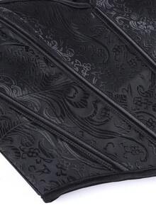 Top corset sin tirantes, top corto con corsé y lazo en la espalda, cinturilla moldeadora, top tubo adelgazante, adecuado para Halloween - Negro - Ver 5