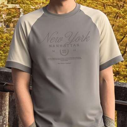 Playera urbana manga corta IMPALA tela ranglan para hombre con estampado New York | playera manga corta hombre, playera urbana hombre, playera estamp