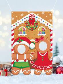 1 件圣诞姜饼照片背景道具，100 * 65 厘米卡通照相亭道具，照相亭道具，圣诞节活动摄影配件，圣诞节的理想礼物 - 彩色 - 查看 9