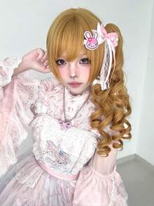 alicegarden 1 Synthetic Heat-Resistant Wig With Bangs, A Golden Long Rolled Wig, 18 Feet Long, Made Of Fiber, Suitable For Daily Use, Natural Simulation Wig - Gold - View 3