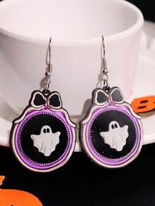 1 pereche cercei acrilici cu oglindă și cerc fantomă strălucitoare, la modă, rafinați, versatili, unici, creativi, potriviți pentru femei, potriviți pentru zilnic, naveta, festivaluri, petreceri