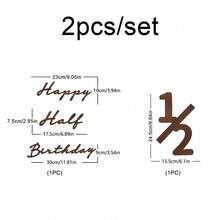 1 套 2 件半生日快乐无纺布派对装饰、拍照道具、背景 - 彩色 - 查看 4