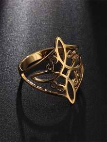 1pc Stainless Steel Witch Knot Ring, Celtic Knot Witch Amulet Ring For Women - Fashion - View 9