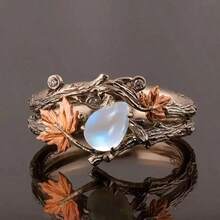 2pcs Vintage Luxury Maple Leaf Couple Rings Set, Special For Couples, Ideal For Dating Anniversary Party, Easter, Valentine's Day, Mom, Mother, Mother's Day, Gift - màu nâu - Xem 4