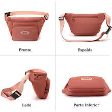 Riñonera Mujer,Cangurera Deportiva Bolsa de Pecho Correa Ajustable Bolso de Cintura/Fanny Pack Impermeable Ligero para Gimnasio, Marcha, Viaje Senderismo, Ciclismo, Running y Uso Diario - Crema - Ver 6