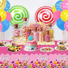 Paquete de 4 manteles Desechables de plástico con Hojas de eucalipto, 86.6 x 51.1 Pulgadas, para Shower,, hogar, cumpleaños,, decoración de Mesa - Dulces - Ver 9