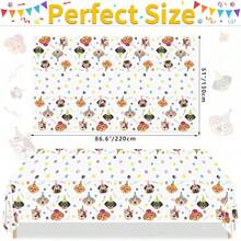 Paquete de 4 manteles Desechables de plástico con Hojas de eucalipto, 86.6 x 51.1 Pulgadas, para Shower,, hogar, cumpleaños,, decoración de Mesa - Perros - Ver 12