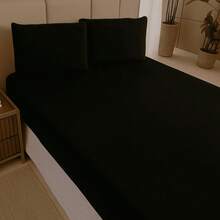 3-Piece Soft Plush Blanket Sheet Set Kit Single/Double/Queen And King For Winter - màu đen - Xem 3