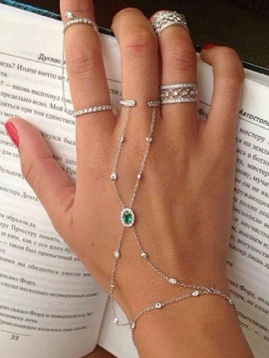 1 buc. Brățară de lux la modă cu cristal verde pentru femei, accesoriu de bijuterii, potrivită pentru ținute de petrecere de sărbători