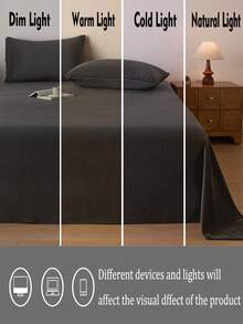 1pc Crystal Velvet Solid Color Flat Sheet, Bedding, Soft & Skin-Friendly, Multiple Colors Available, Simple & Fashionable Home Decor, Suitable For Men, Women, Dorm, Bedroom, Soft & Comfortable Bedding, Machine Washable, Simple & Casual Daily Use, Available In Twin, Full, Queen, King Sizes - Multicolor - View 4