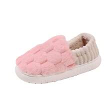 女士粉色新款时尚舒适圆头套脚拖鞋，轻便舒适，人造毛皮内衬，适合秋冬季室内休闲穿着，毛茸茸的拖鞋 - 粉色 - 查看 11