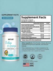 MVPCARE 15 Day Cleanse advanced detox formula detox intestino 30 cápsulas sin sabor embotelladas 2 pieces suplemento limpieza digestiva bienestar nutrición funcional - Otros - Ver 11