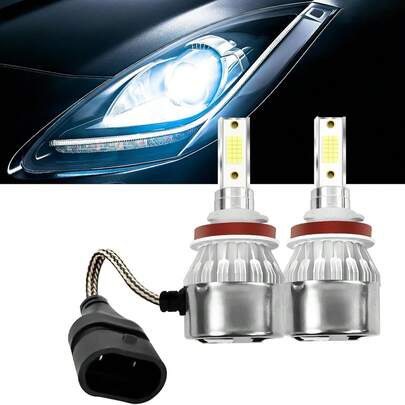 Lâmpadas LED para carro C6 H7 H4 H1, 2 peças, faróis de 6000K, lâmpadas de reposição de alta qualidade, lâmpadas automotivas, carcaça de metal, sem bateria, 12V-24V
