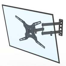 26-55" Adjustable Wall Mount Bracket Rotatable TV Stand TMX400 With Spirit Level - Black - View 6