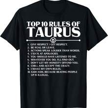 Horoscope Symbols Astrology Sign Top 10 Rules Of Taurus T-Shirt - màu đen - Xem 1