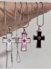 Y2K Cross Stainless Steel Chain Necklace With Ins Style Dark Gothic Punk Style Niche Design Unique And Spicy Style - Cross - View 1