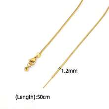 1 Pc Universal Threading Type Necklace Chain Color Retention 18k Gold-Plated Box Chain, O-Shaped Chain, Snake Bone Chain, Suitable For DIY Handcrafted Chain Necklaces, Suitable For Ladies To Layer And Wear Daily - Universal Needle Necklace Chain - View 9