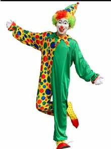 2pcs Adult Clown Costume Set For Holiday Party, Stage Makeup, Ball Performance, Halloween - Set - View 9