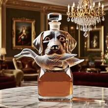 1pc Creative Dog Biting Duck Shaped Outdoor Portable Wine Bottle, Small Dog Wine Decanter, Home Glass Decoration, Christmas/Friend Gift, Suitable For Bar And Home Gathering - Unique Gift Idea, Travel Beverage Container, Elegant Art Wine Accessory