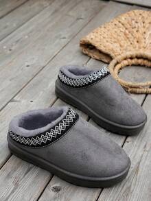 Nuevos Uggs de comercio exterior para mujer, invierno 2024, de terciopelo, cálidos, con suelas gruesas, sin tacón, de dedo cerrado y de lana, tipo zapatillas