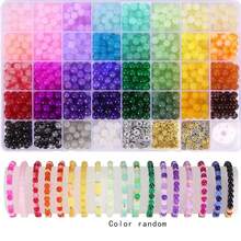 Approx. 1100pcs 8mm Crystal Glass Beads String, Jewelry Making Kit For DIY Necklace, Earrings, Phone Straps, Crafts (Random Color)