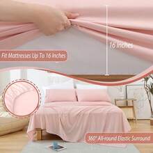 Juego de Sábanas de 4 Piezas de Microfibra Doble Cepillado Matrimonial - Azul - Ver 3