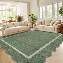 Modern Home Decor Simple Living Room Area Rug Non Slip Thin Bordered Entrance Runner Rug Non Shedding Low Pile Mat Throw Rug Easy To Clean Stain Resistant Carpet Printed Washable Soft Floorcover For Dinning Room Kitchen Laundry Bathroom Bedroom - Xám Xanh Lá Cây - Xem 1