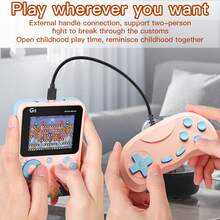 Byteuni 500合1复古掌上游戏机，1020mAh电池，2.4英寸大屏幕，内置500款经典FC游戏，包含手柄，即插即用，支持电视连接，单机/双人模式 - 彩色 - 查看 9