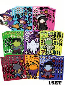 8/24/40/80 pezzi Adesivi decorativi per Ognissanti, Adesivi a tema Ognissanti, Gadget per feste di Ognissanti, Forniture per attività e artigianato