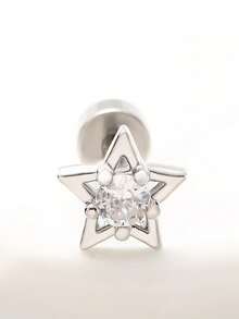 1 件 316L 不锈钢锆石耳钉，时尚优雅的耳饰，男女皆宜 - 彩色 - 查看 23