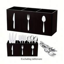 1 pièce Organisateur multifonctionnel d'ustensiles de cuisine - Porte-couverts en plastique économisant l'espace pour les cuillères, couteaux et fourchettes, rangement de la coutellerie pour les plans de travail et tiroirs de cuisine, idéal pour la maison, le restaurant et l'organisation de la table à manger