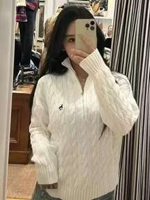 Damski sportowy top w jednolitym kolorze, zapinany na guziki, z długim rękawem, z małym kwiatowym nadrukiem na klatce piersiowej, idealny na jesień i zimę, odpowiedni do uprawiania sportu i aktywności na świeżym powietrzu, sweter damski, na siłownię i do biegania.