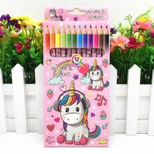 12/24色铅笔套装，学生儿童绘画涂鸦学习用品，文具，绘图工具，画笔，开学礼物！初学者美术材料，色彩鲜艳，适用于涂色书和素描，圣诞节和生日礼物，派对礼物 - 彩色 - 查看 16